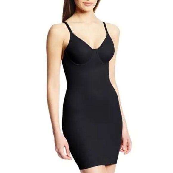 Nancy Ganz Body Slimmers Black Underwire Shapewear Slip Dress SZ 34B - Picture 1 of 10